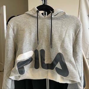 FILA Grey Cropped Hoodie